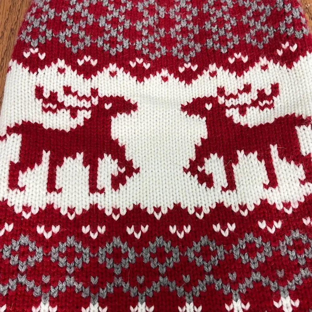 Telluride Clothing Company Knit Dog Sweater Fair Isle w/ Reindeer Medium
